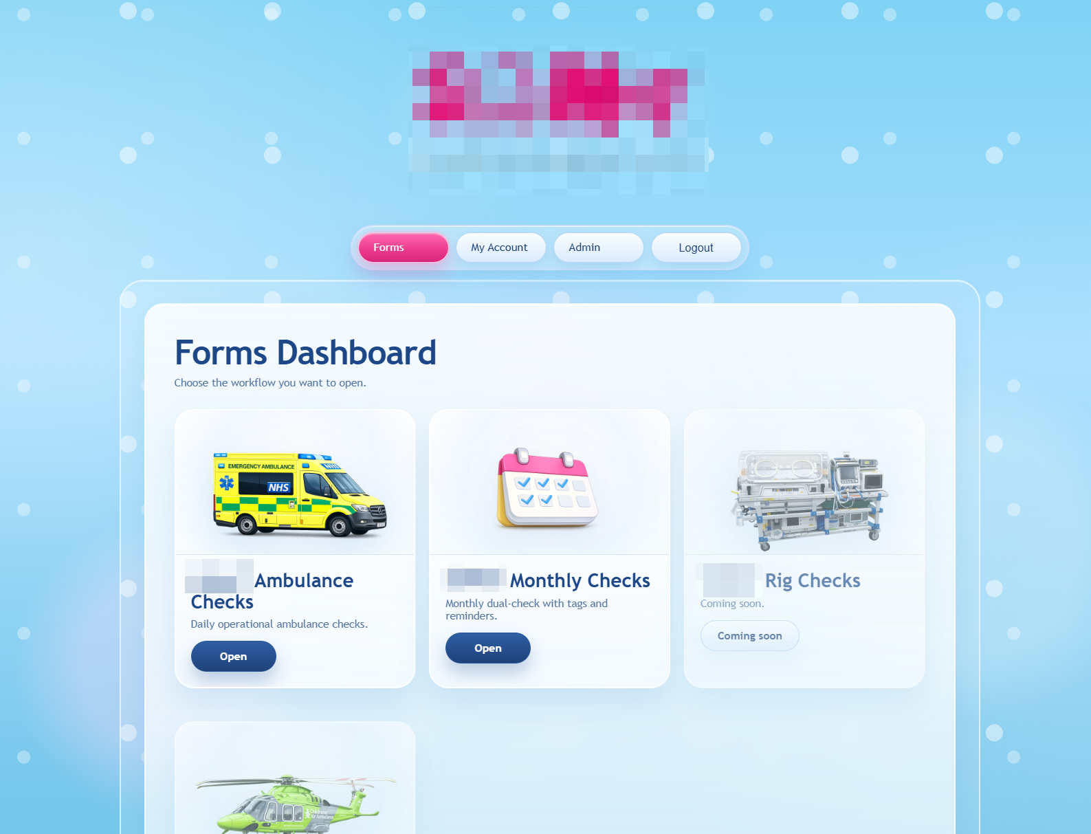 Operational check system screenshot